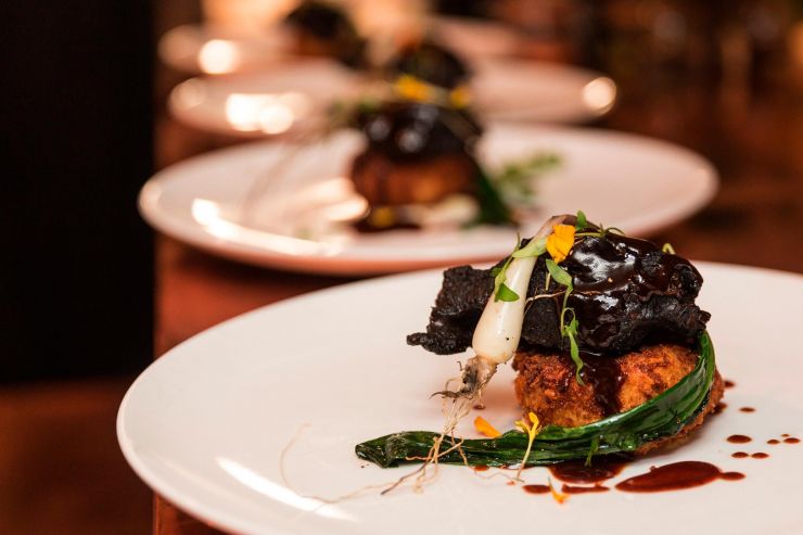 Close up of dinner dish