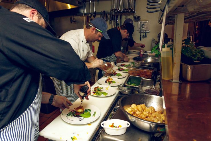 Zoes chefs preparing dinner